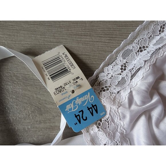 Vintage Vanity Fair White Lace Trim Full Slip 42/24L Nylon Womens Intimates - Picture 7 of 9